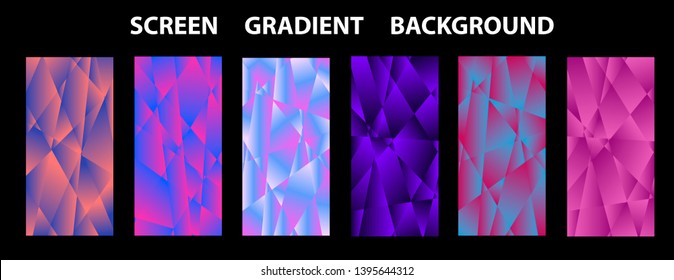 Set of colorful polygonal Vector EPS 10 illustration Gradient Background Texture. Simply geometric pattern. Template for design, banner, flyer, wallpaper, brochure, smartphone screen, mobile app
