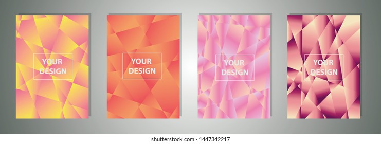 Set of colorful polygonal Vector EPS 10 illustration Gradient Background Texture. Simply geometric pattern. Template for design, banner, flyer, wallpaper, brochure, smartphone screen, mobile app. 