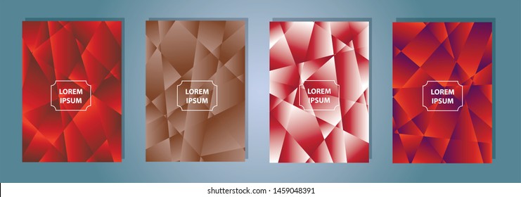 Set of colorful polygonal Vector EPS 10 illustration Gradient Background Texture. Simply geometric pattern. Template for design, banner, flyer, wallpaper, brochure, smartphone screen, mobile app. 