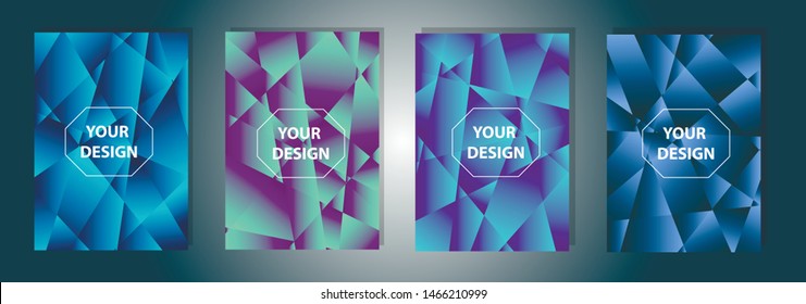 Set of colorful polygonal Vector EPS 10 illustration Gradient Background Texture. Simply geometric pattern. Template for design, banner, flyer, wallpaper, brochure, smartphone screen, mobile app. 