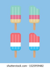 Set of colorful popsicle vector