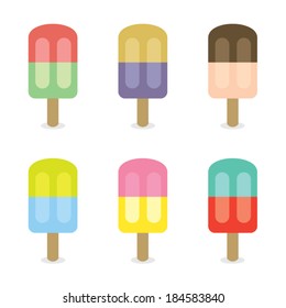 Set Of Colorful Popsicles
