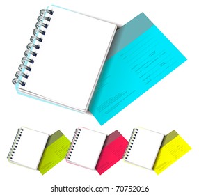 Set of Colorful Postcards with Notepads