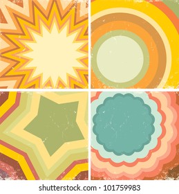 Set of colorful posters in the music style