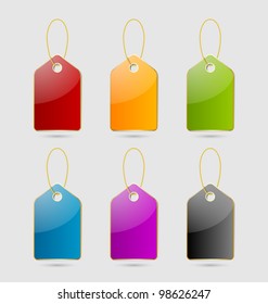 Set of colorful price tags