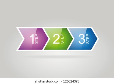 Set of colorful progress template. Number Options Banner & Card. Can be used for website, info-graphics, number banner.