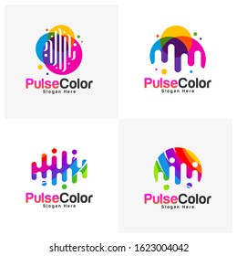 Set of Colorful Pulse Logo Template Design Vector, Creative design, Icon symbol