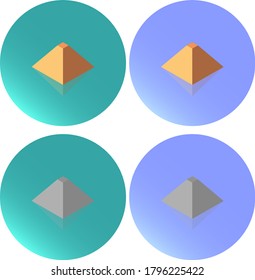 set of colorful pyramids icon