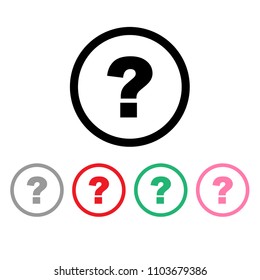 Set of colorful question mark vector icons
