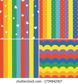 set of colorful rainbow striped seamless pattern part 2
 -  vector illustration, eps