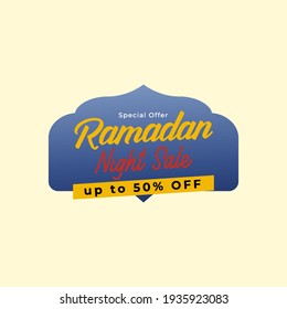 Set Colorful Ramadan Kareem Label Sale Banner, Sticker, Badge, Ads Pop Up Banner. Special Offer Ramadan Night Sale. Islamic Promotion Vector Illustration Flat Style