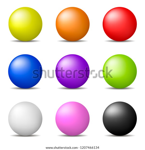 Set Colorful Realistic Spheres Isolated On Stock Vector (Royalty Free ...