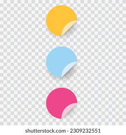 set of colorful realistic sticky note paper on a transparent background , illustration Vector EPS 10