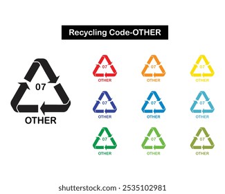 Kunststoff-Recycling-Code-ANDERE Vektor auf weißem Hintergrund.