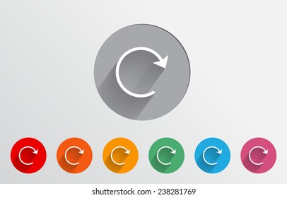 Set of colorful reload icons