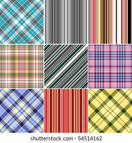 Set colorful repeating patterns (vector, EPS 10)