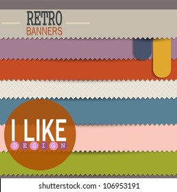 Set of colorful retro banners