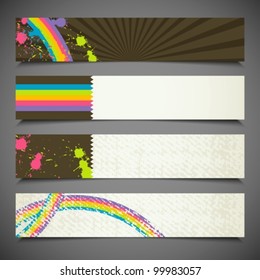 set of colorful retro banners