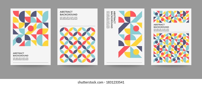 Set of colorful retro cover template for Brochure, Flyer, Poster, leaflet, Annual report, Book cover, Graphic Design Layout template, A4 size