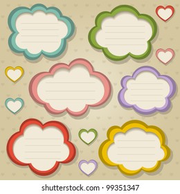 A set of colorful retro frames. Vector illustration.  Eps10.