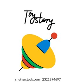 Set of colorful retro toys for children. Vector illustrations for create unique t-shirt, cup or bag design, house poster, wallpaper, textiles, apparel or postcards 