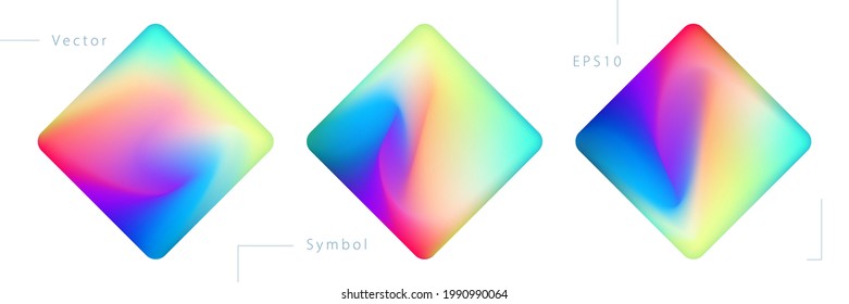 Conjunto de elementos gráficos de Rhombus coloridos sobre fondo blanco. Símbolos de vectores abstractos.