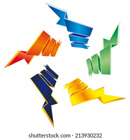 set of colorful ribbon 