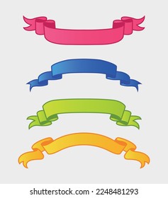 Set of colorful ribbon banners.
