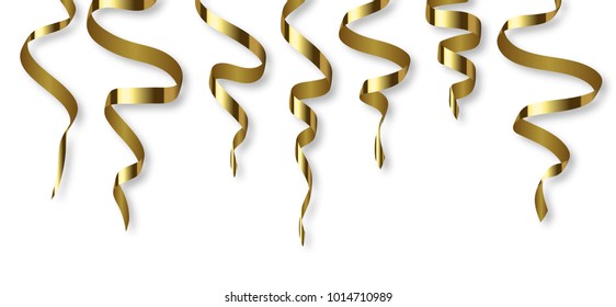 Set of colorful ribbon for celebration or party illustration. Decoration vector art isolated. Element of birthday or greeting card, holiday or anniversary.