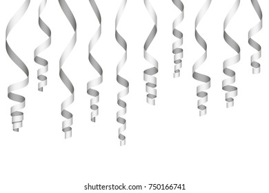 Set of colorful ribbon for celebration or party illustration. Decoration vector art isolated. Element of birthday or greeting card, holiday or anniversary. Banner, brochure or poster background