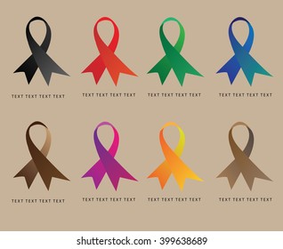 A set of colorful ribbons