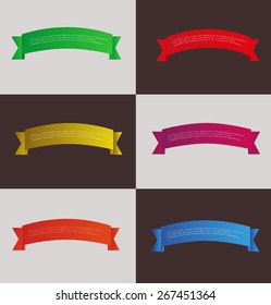 set of colorful ribbons banners, labels, stickers, vector illustration