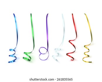 Set of colorful ribbons. Decoration elements for your projects. Vector illustration