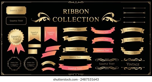 
Set of colorful ribbons. Decorative design material.