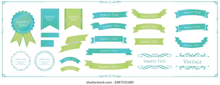 
Set of colorful ribbons. Decorative design material.