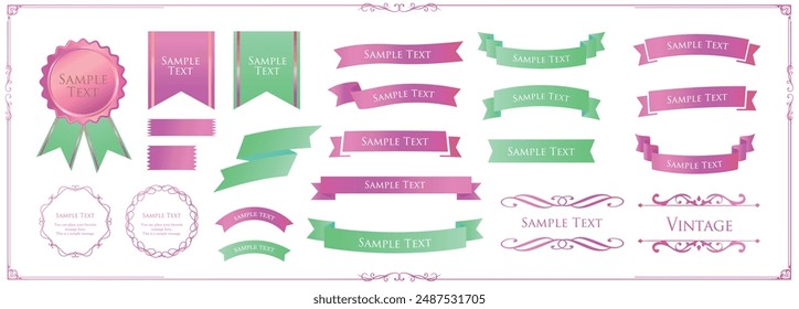 
Set of colorful ribbons. Decorative design material.