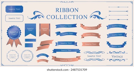 
Set of colorful ribbons. Decorative design material.