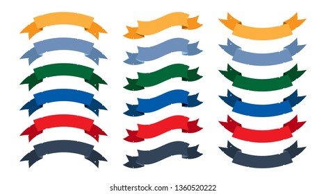Set of colorful ribbons. Decorative elements for pirate party and much more.