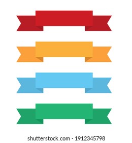 Set of colorful ribbons isolated on white background.Eps 10.