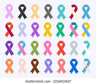 A set of colorful ribbons and stickers. Vector stock illustration.