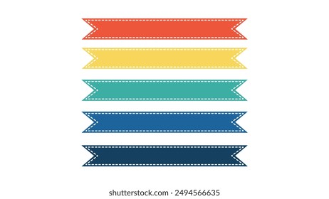 Set of colorful ribbons, colorful text box design set, colorful ribbons