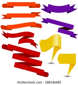 Set of colorful ribbons. Vector  illustration 