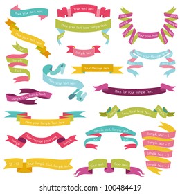 Set of Colorful Ribbons for your Text - in vector - part 1