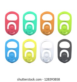  Set of colorful ring of can. Vector design.