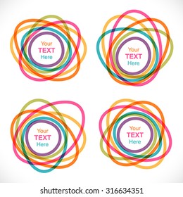 Set of colorful round abstract banners. Global colors - easy to change.