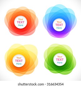 Set of colorful round abstract banners.