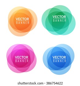 Set of colorful round abstract banners. Graphic banners design.