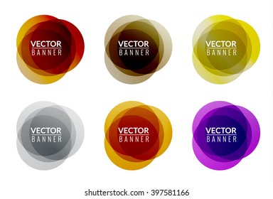Set of colorful round abstract banners. Graphic banners design.