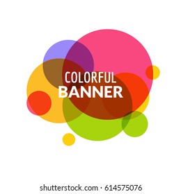 Set of colorful round abstract banners. Graphic banners design. Overlay circle shape background illustration.