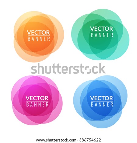 Set of colorful round abstract banners. Graphic banners design.